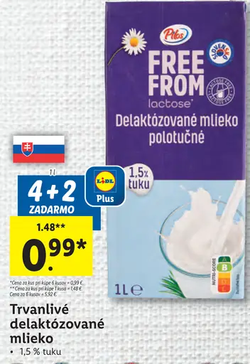 Pilos Delaktózované mlieko polotučné