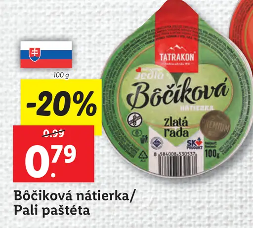 Tatrakon Bočiková nátierka/Jedlo Pali paštéta