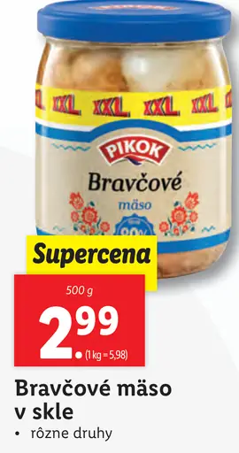 Pikok Bravčové mäso v skle