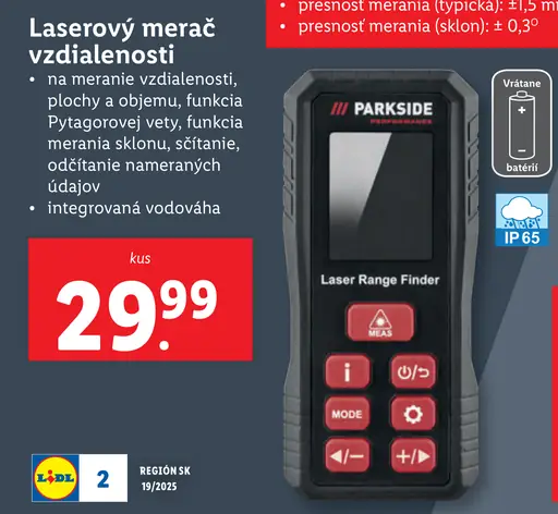 Parkside laserový merač vzdialenosti/krížový líniový laser