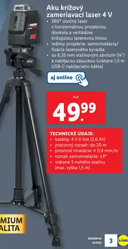 PARKSIDE Aku krížový zameriavací laser 4 V