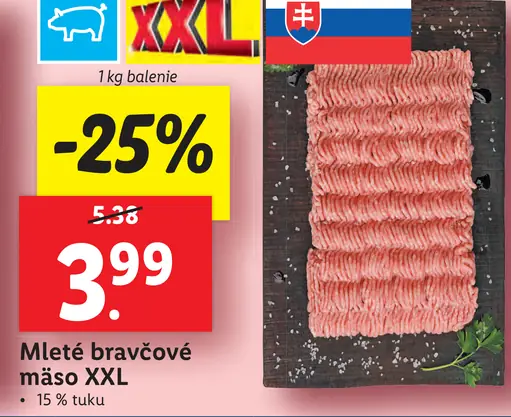 Mleté bravčové mäso XXL