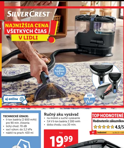 SilverCrest Stroj na čistenie čalúnení a kobercov
