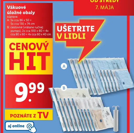 Vákuové úložné obaly súprava