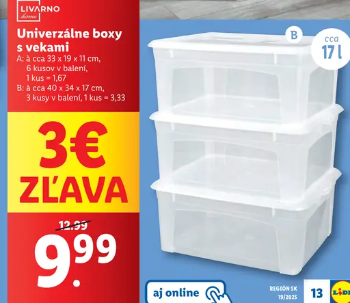 Livarno Univerzálne boxy s veko