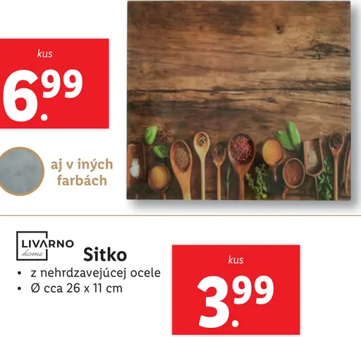 Livarno Sitko z nehrdzavejúcej ocele