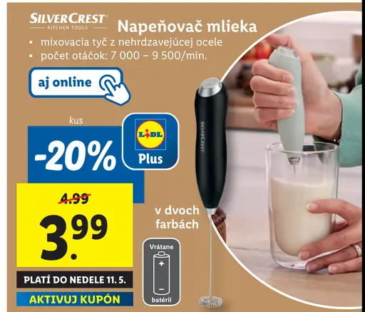SilverCrest Napenovač mlieka