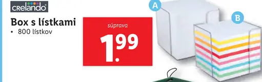Crelando Box s lístkami