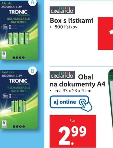 Tronic Nabíjateľné batérie