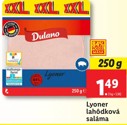 Dulano Lyoner lahôdková saláma