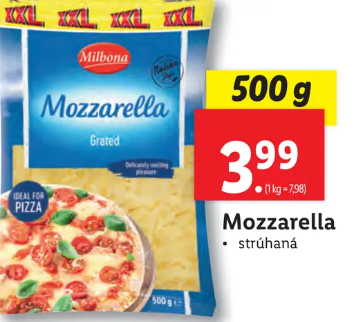 Milbona Mozzarella strúhaná