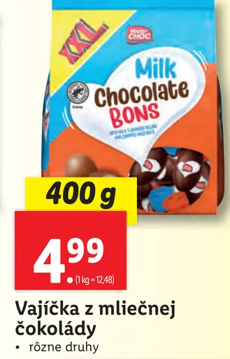 Choco vajíčka z mliečnej čokolády