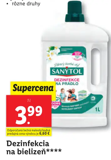 Sanytol dezinfekcia na prádlo