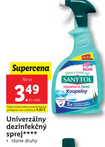 Sanytol sprejový čistič dezinfekčný