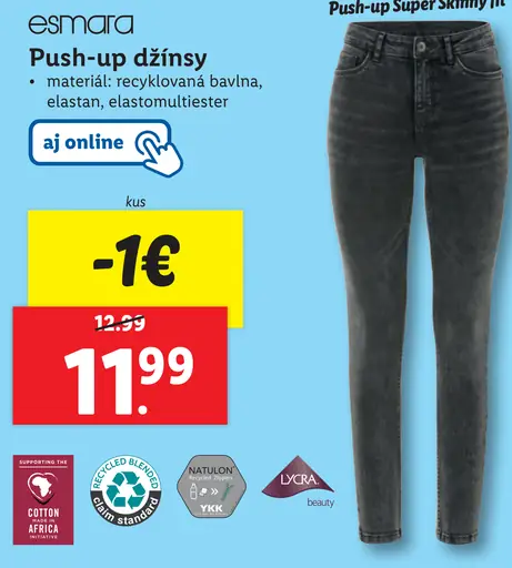 Esmara Push-up džínsy