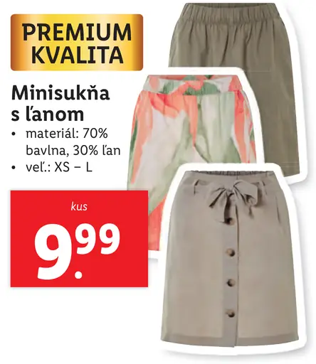 Esmara Minisukňa s ľanom