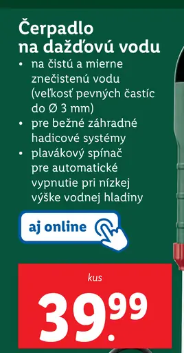 Parkside čerpadlo na dažďovú vodu
