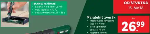 Parkside Paralelný zverák