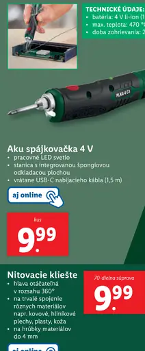 Parkside Aku spájkovačka 4 V