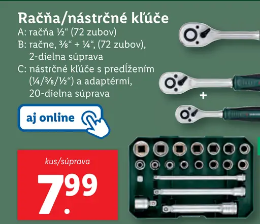 Parkside Račňa/nástrčné kľúče