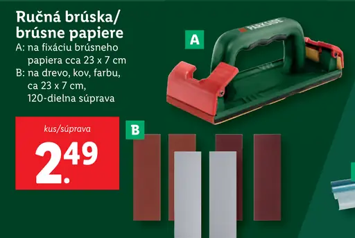 Ručná brúska / brúsne papiere