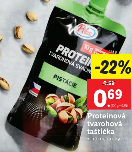Pilos Proteínová tvarohová taštička pistácie