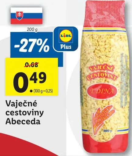 Vaječné cestoviny Abeceda