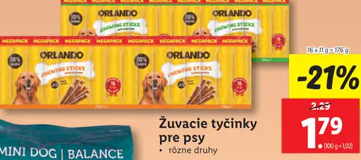 Orlando Chewing Sticks Žuvacie tyčinky pre psy