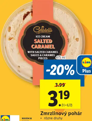 Gelatelli zmrzlinový pohár Salted Caramel