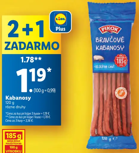 Pikok Bravčové Kabanosy