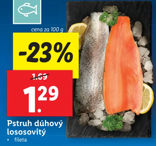 Pstruh dúhový lososovitý filieta