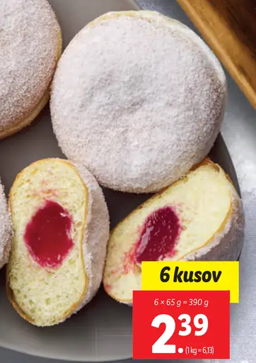 Šiška s jahodovou náplňou