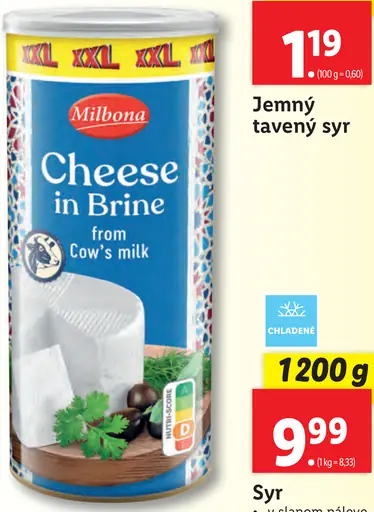Milbona Syr v slanom náleve