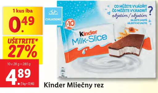 Kinder Mliečny rez