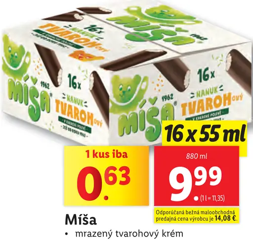 Míša mrazený tvarohový krém