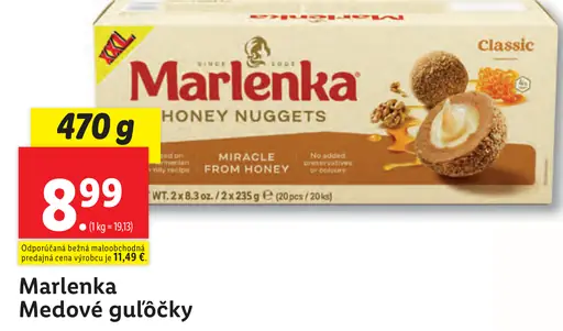 Marlenka medové guľôčky