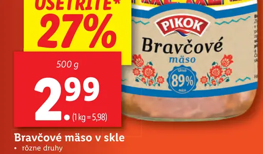 Pikok Bravčové mäso v skle
