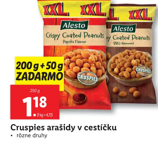 Alesto Cruspies arašidy v cestíčku