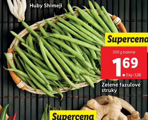 Zelené fazuľové struky