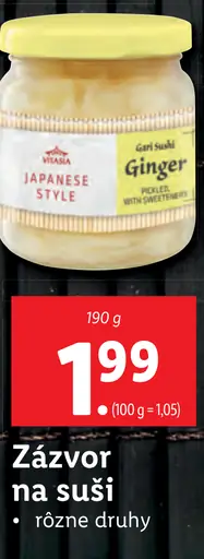 Vitasia Zázvor na suši rôzne druhy