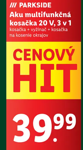 Parkside Aku multifunkčná kosačka