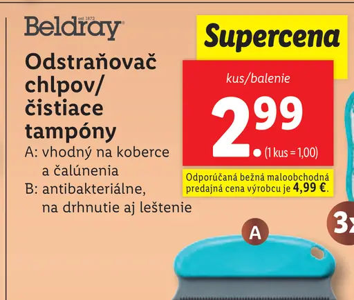Beldray Odstraňovač chlpov čistiace tampóny