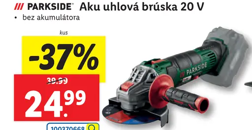 Parkside Aku uhlová brúska 20 V