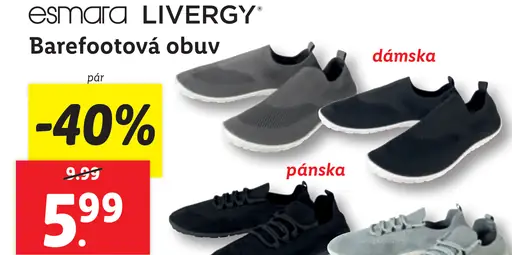 Esmara Livergy Barefootová obuv dámska pánska