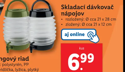 Crivit Skladací dávkovač nápojov