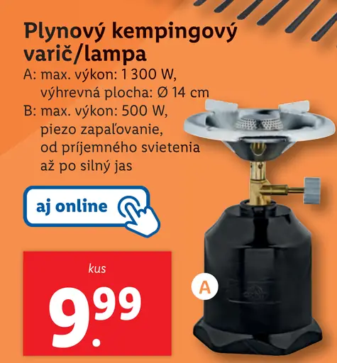 Crivit Plynový kempingový varič/lampa