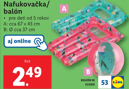 Nafukovačka/balón pre deti
