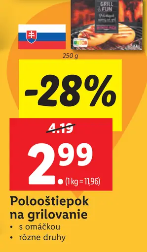 Pološtiepok na grilovanie