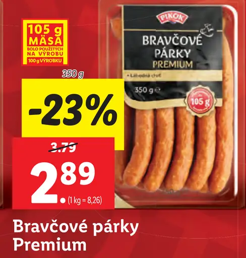 Pikok Premium Bravčové párky