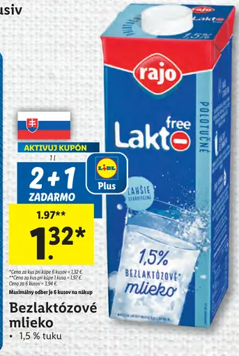 Rajo Laktózové mlieko